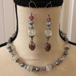 Glasshouse custom made necklace and earring set